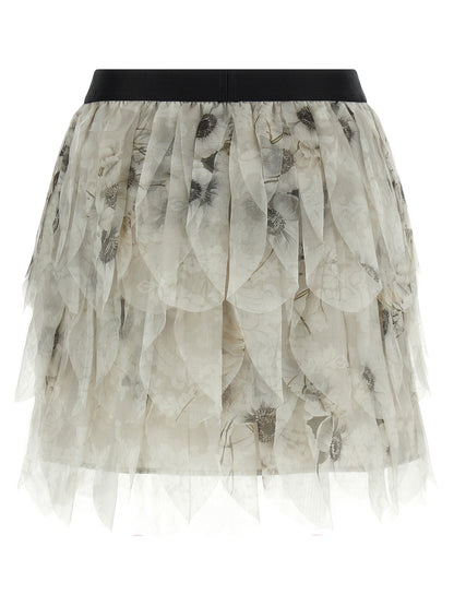 Gray Silk Long Skirt