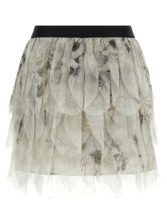 Gray Silk Long Skirt