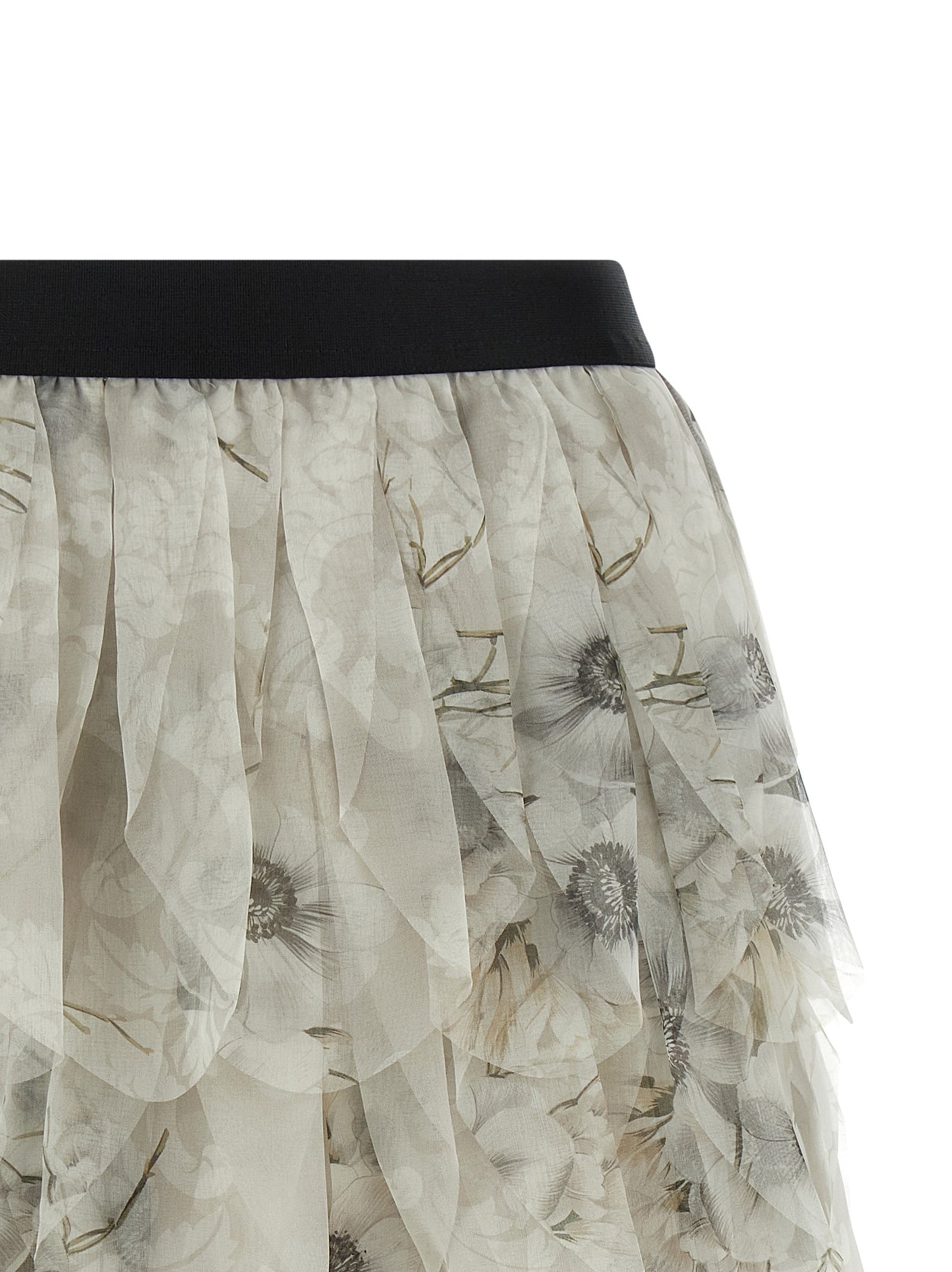 Gray Silk Long Skirt