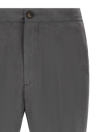 Gray Lyocell Casual Pants