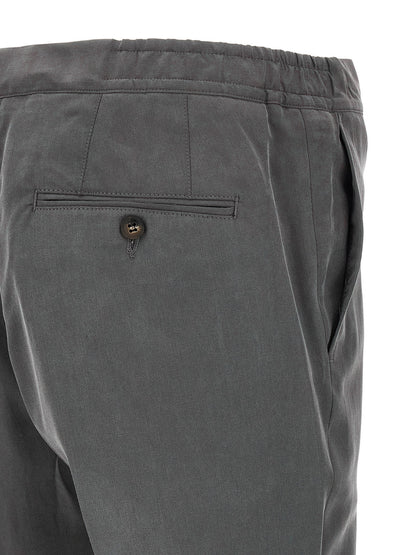 Gray Lyocell Casual Pants