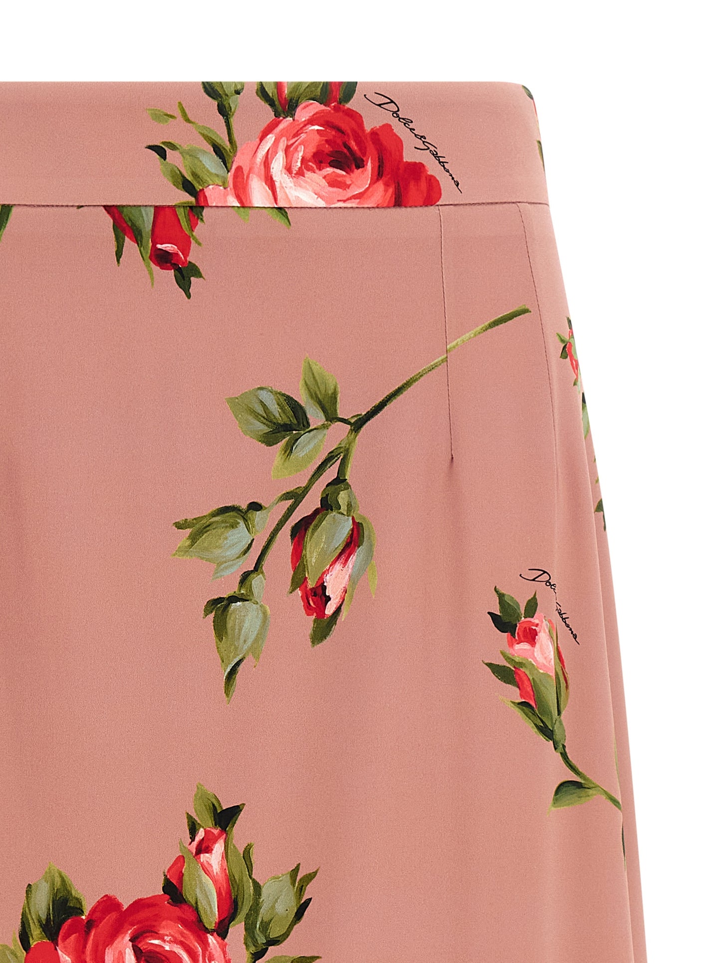 Multicolor Silk Midi Skirt