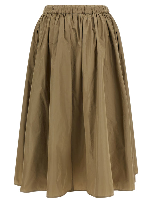 Bicolor Polyester Midi Skirt