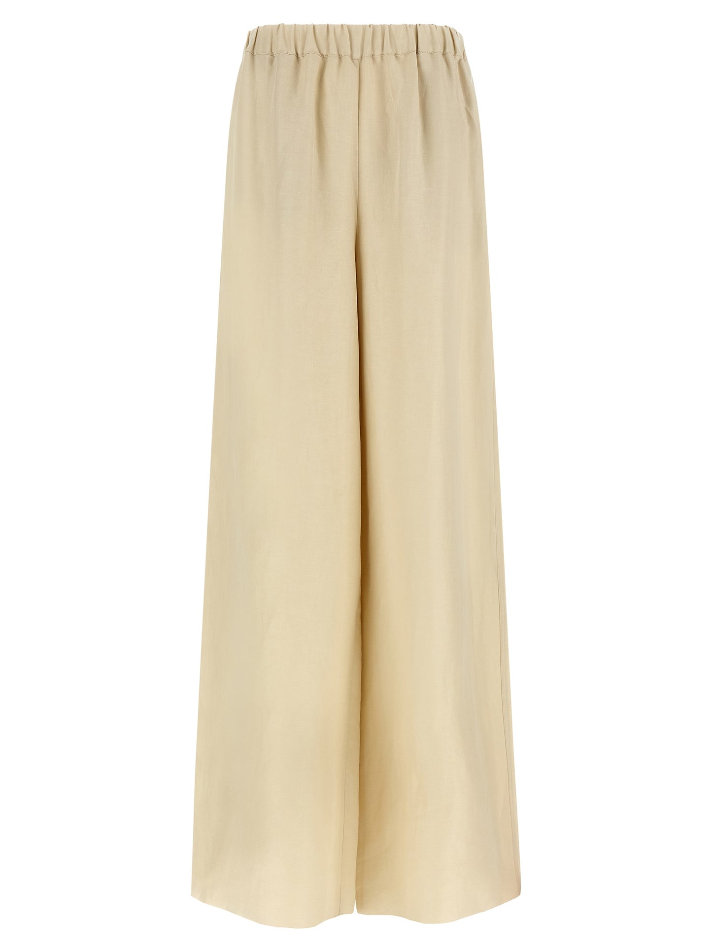 Beige Linen Casual Pants