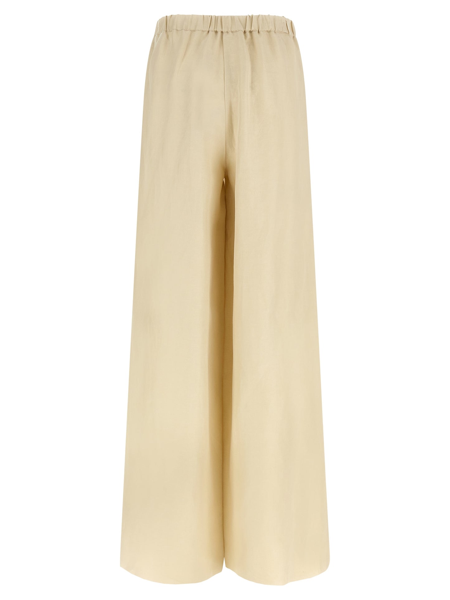 Beige Linen Casual Pants