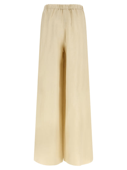 Beige Linen Casual Pants