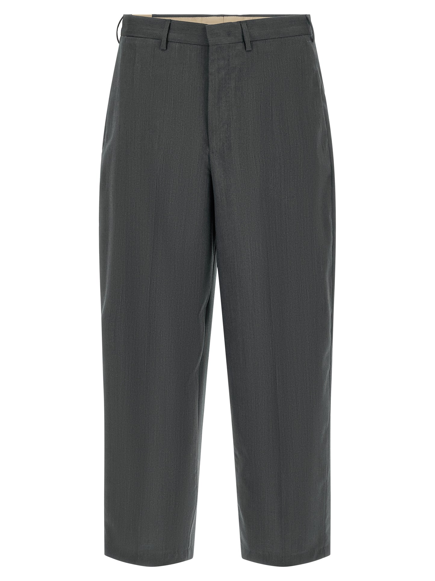 Gray Virgin Wool Dress Pants