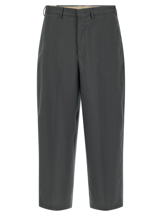 Gray Virgin Wool Dress Pants