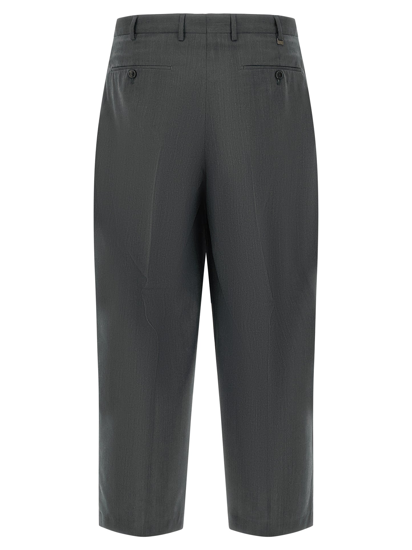 Gray Virgin Wool Dress Pants
