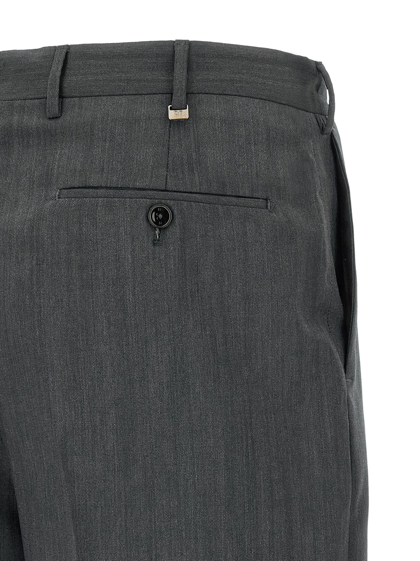 Gray Virgin Wool Dress Pants