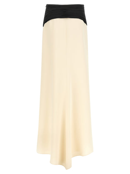 Bicolor Silk Mini Skirt