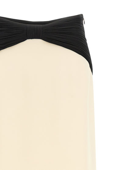 Bicolor Silk Mini Skirt