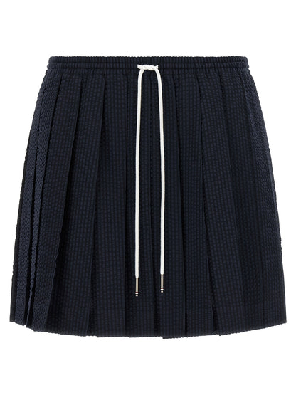 Blue Wool Long Skirt