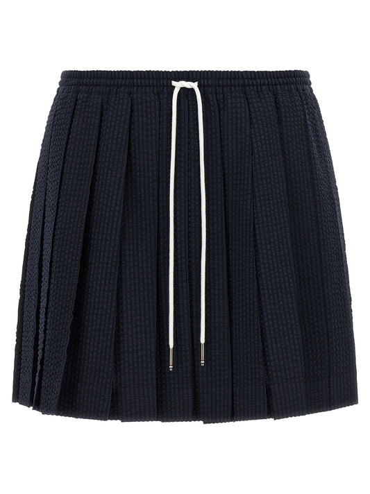 Blue Wool Long Skirt