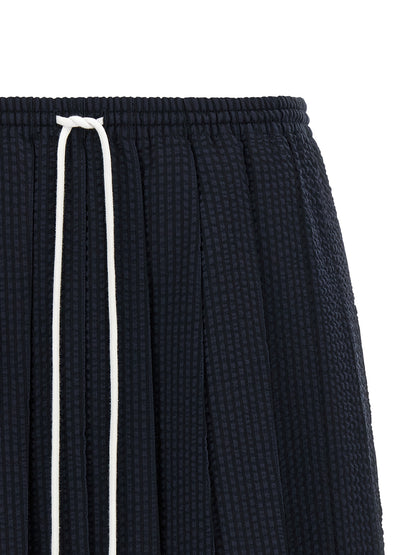 Blue Wool Long Skirt