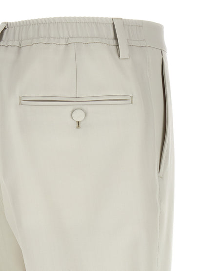 Beige Virgin Wool Dress Pants