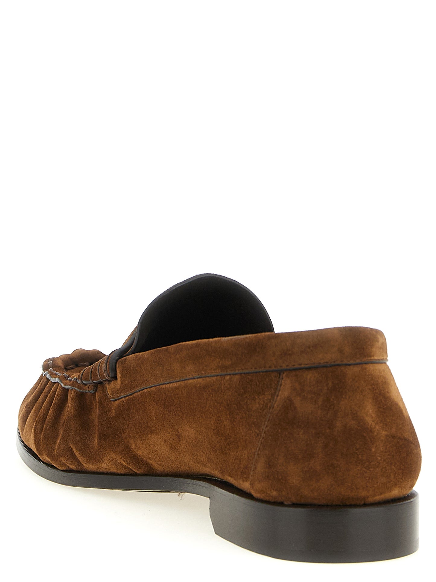 Brown Calfskin Slip-On Loafers