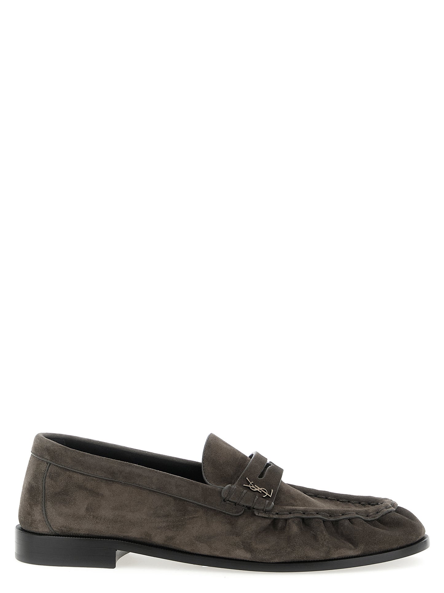 Brown Calfskin Slip-On Loafers