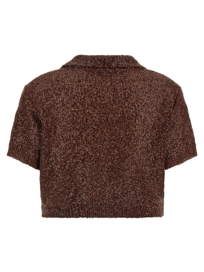 Brown Linen Polo Shirt