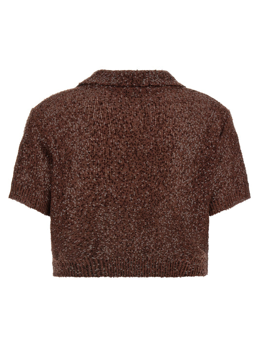 Brown Linen Polo Shirt