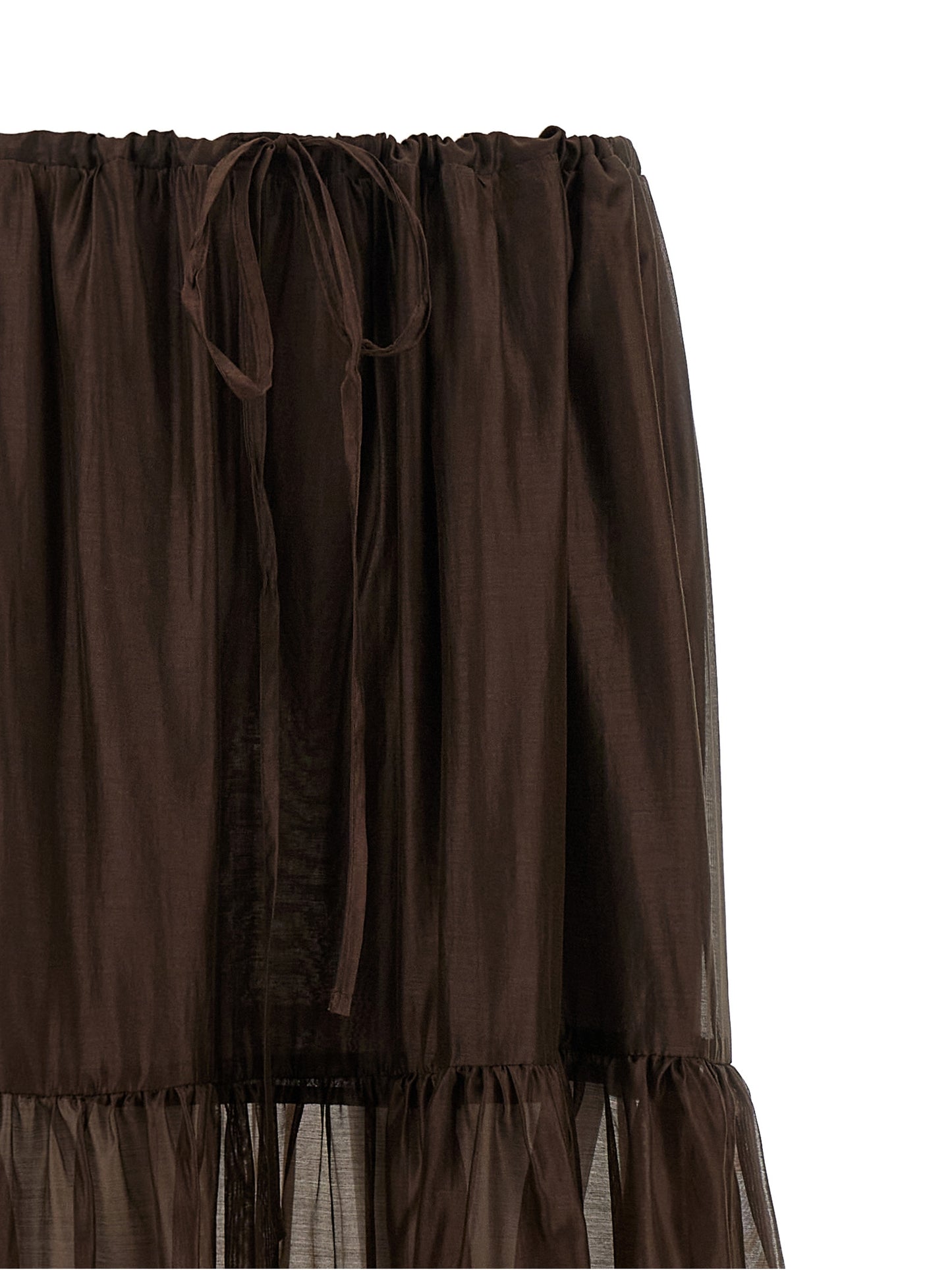 Brown Lycra Mini Skirt