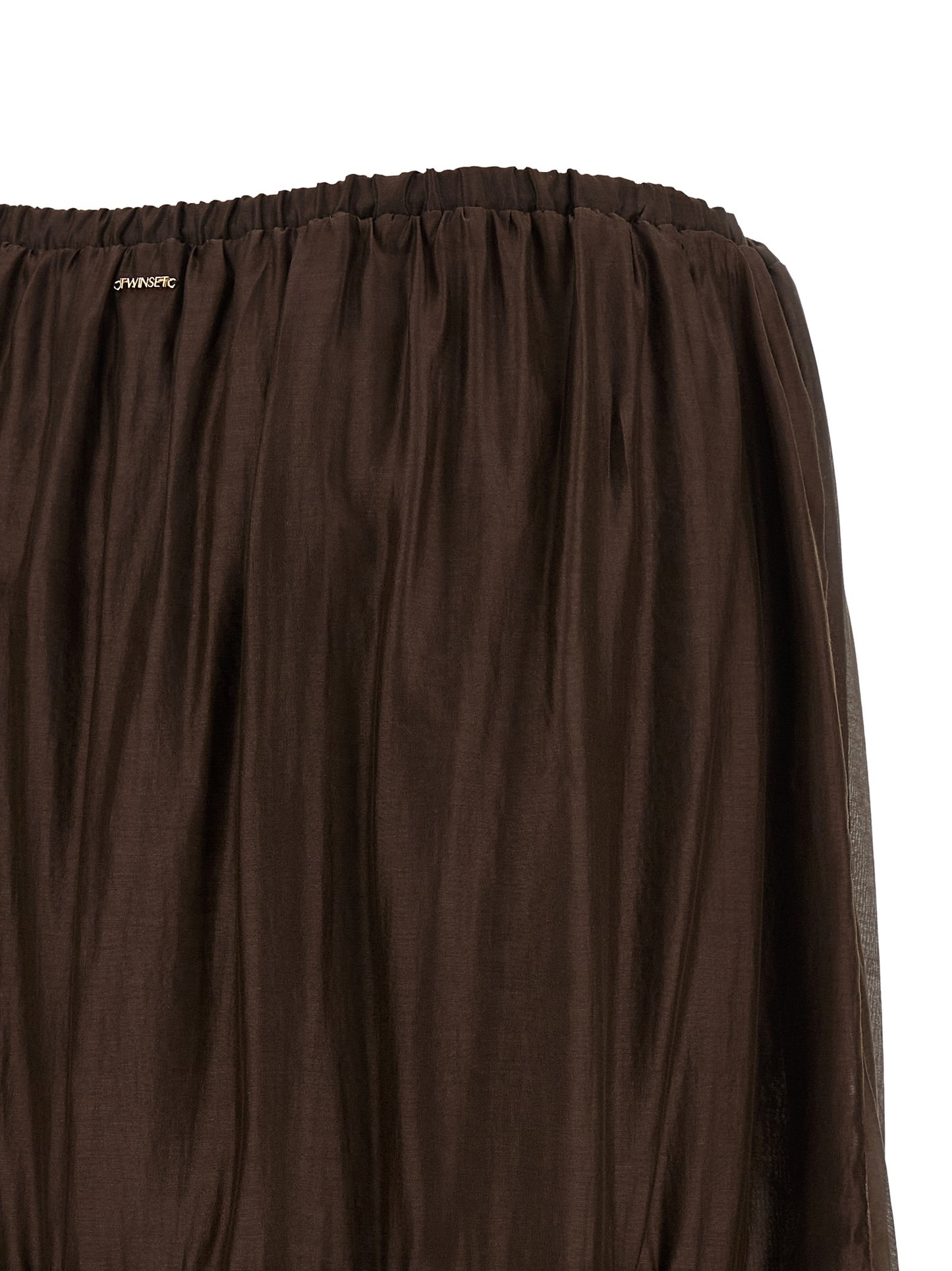 Brown Lycra Mini Skirt