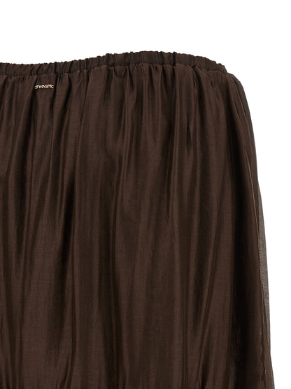 Brown Lycra Mini Skirt