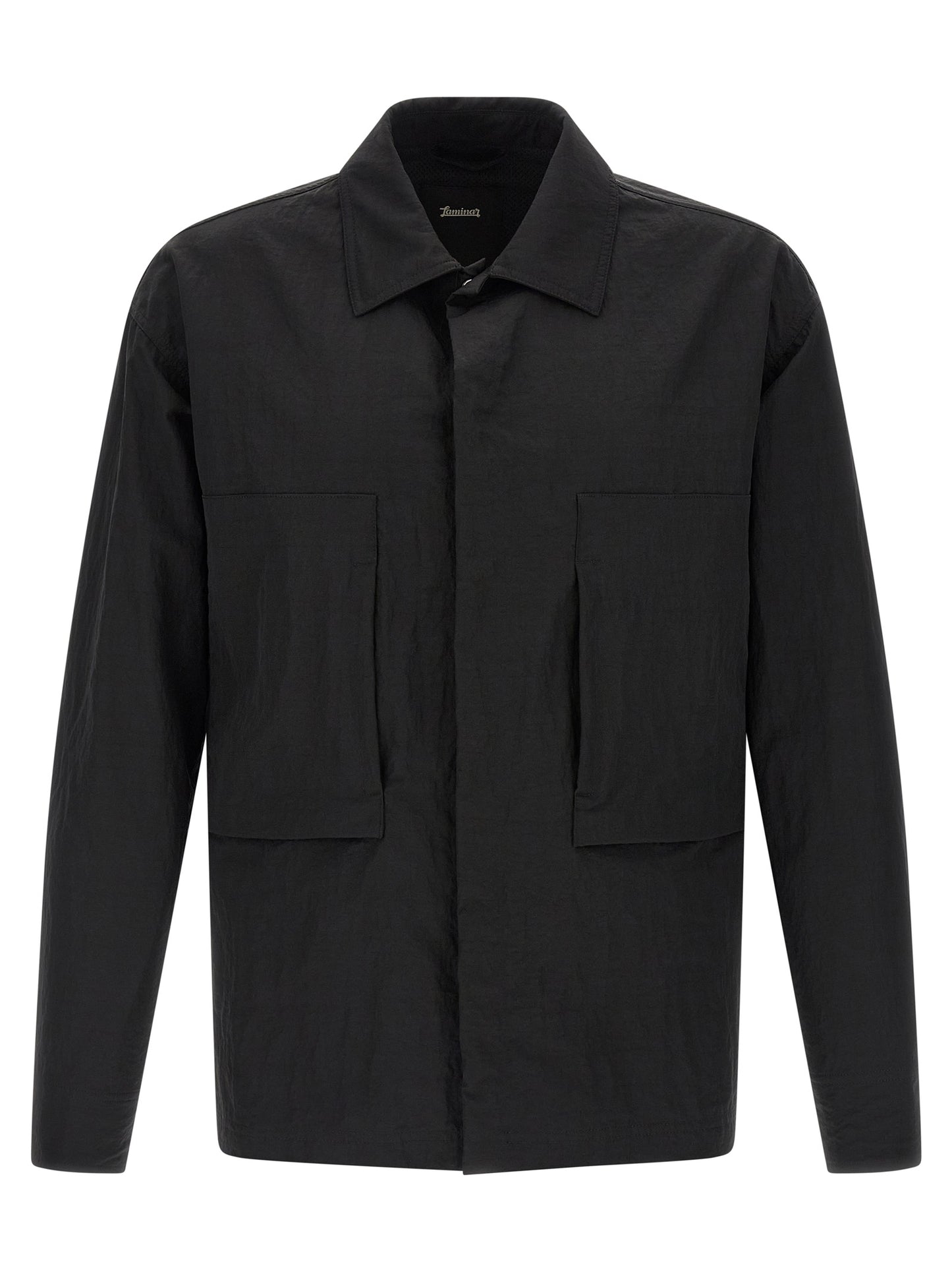 Black Polyamide Full-Length Jacket