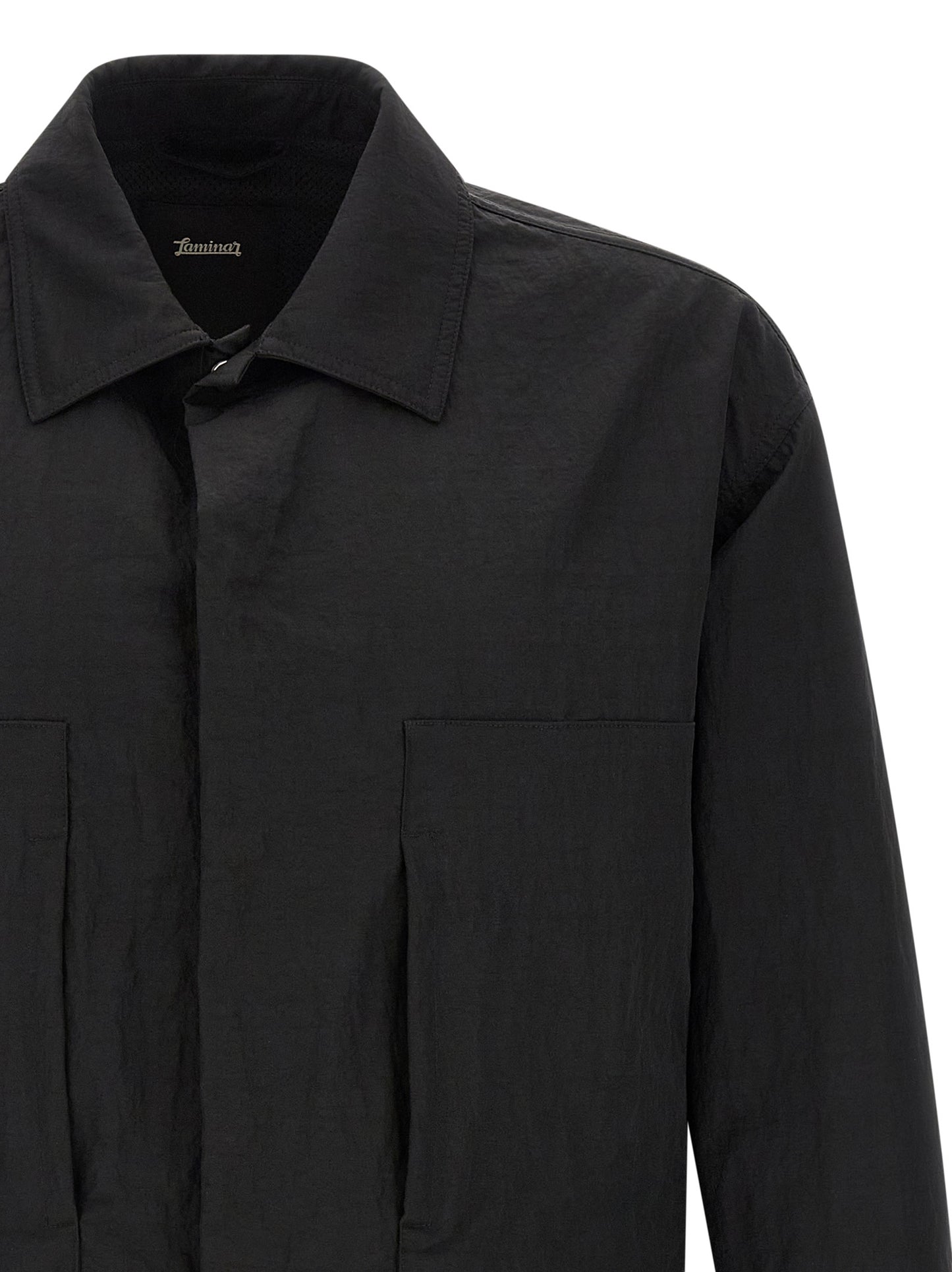 Black Polyamide Full-Length Jacket