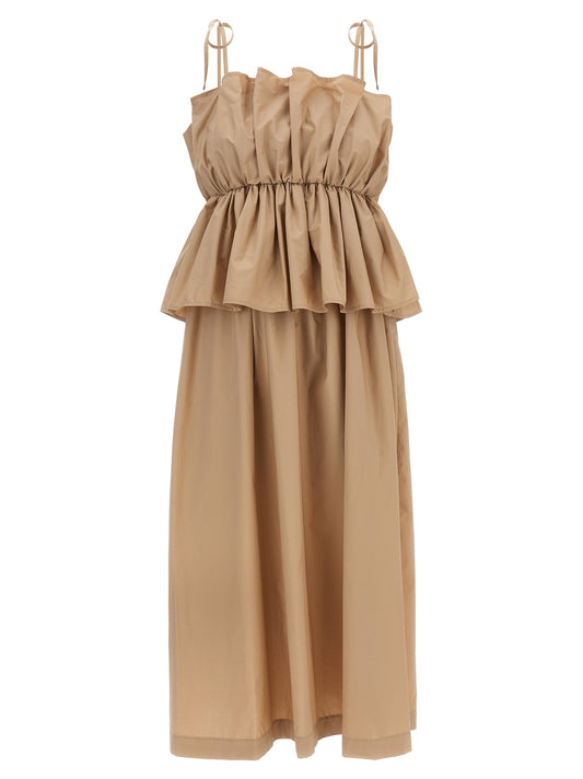 Beige Cotton Long Dress