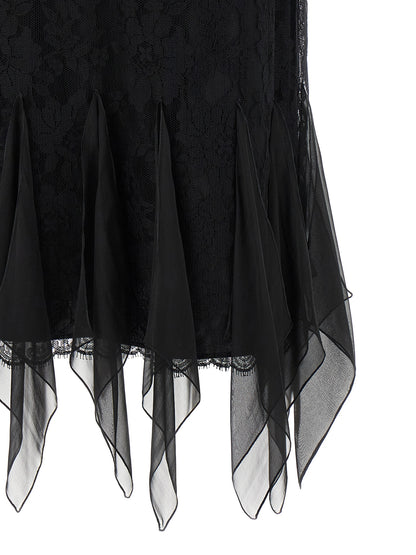 Black Cotton Midi Skirt