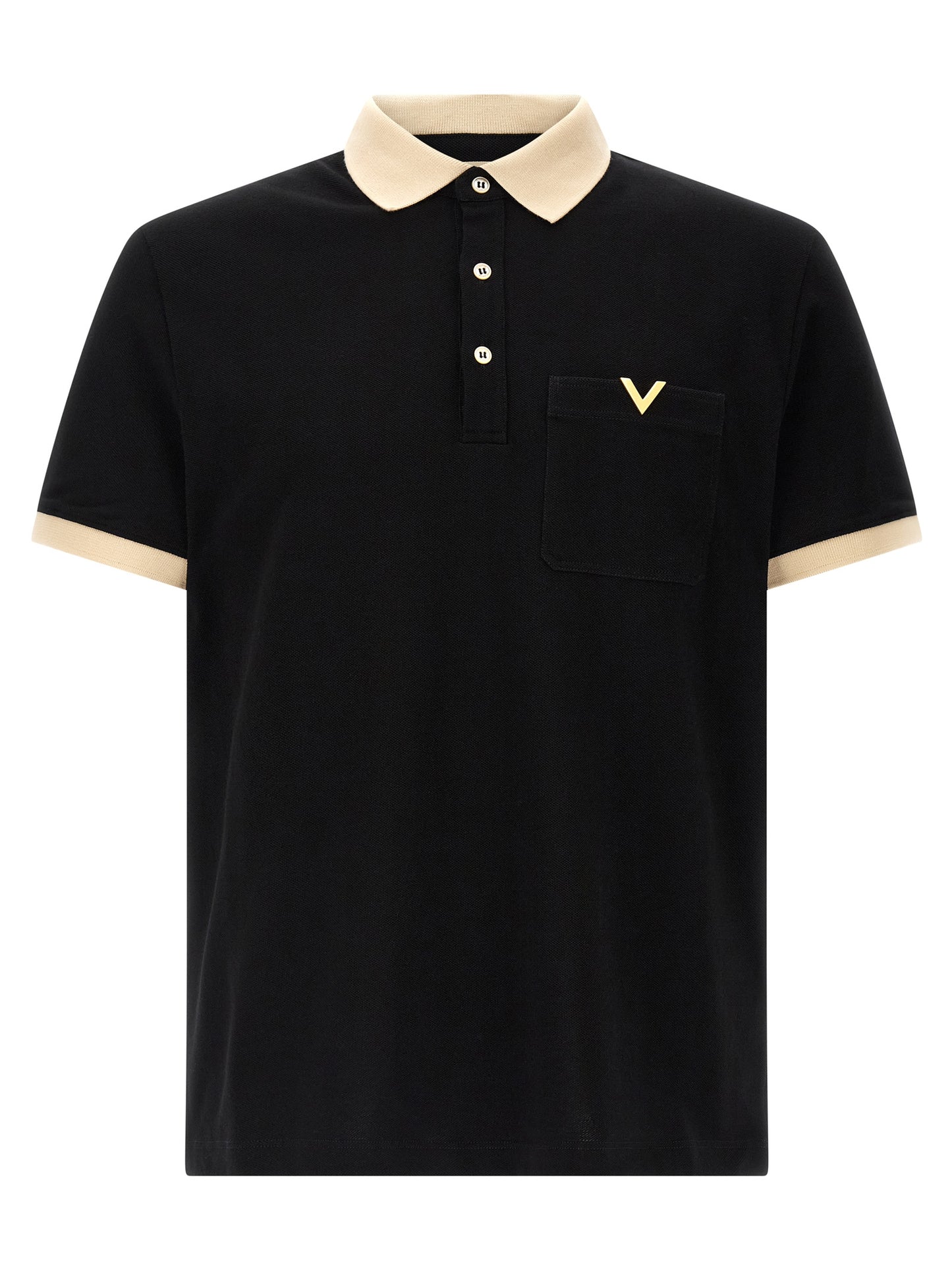Black Cotton Polo Shirt