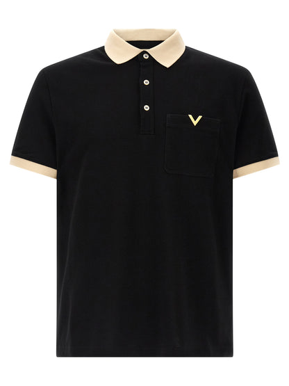 Black Cotton Polo Shirt