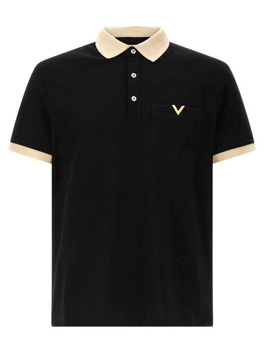 Black Cotton Polo Shirt