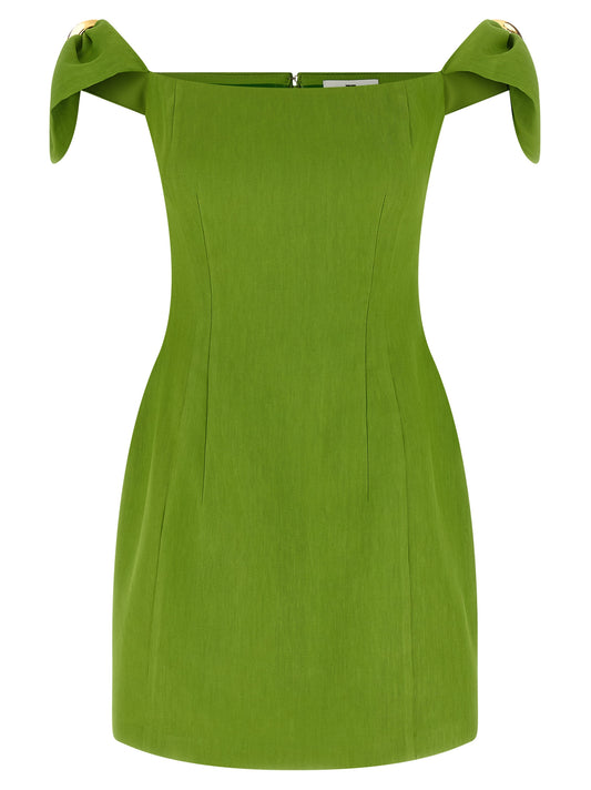 Bicolor Linen Short Dress