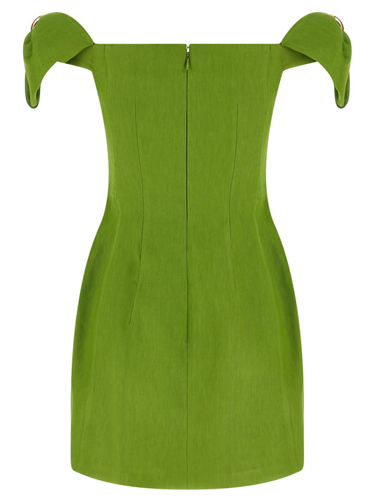 Bicolor Linen Short Dress