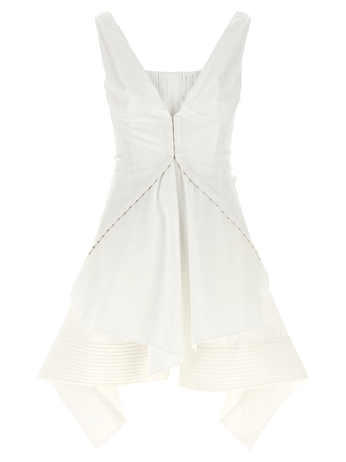 White Cotton Short Dress