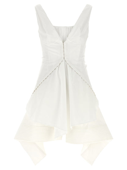 White Cotton Short Dress