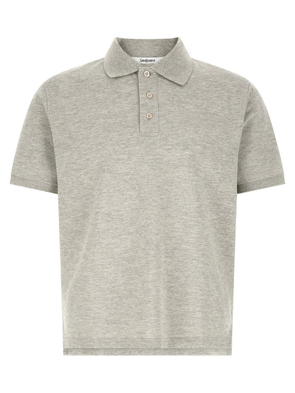 Gray Cotton Polo Shirt