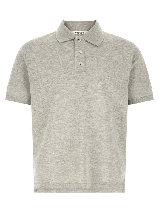 Gray Cotton Polo Shirt
