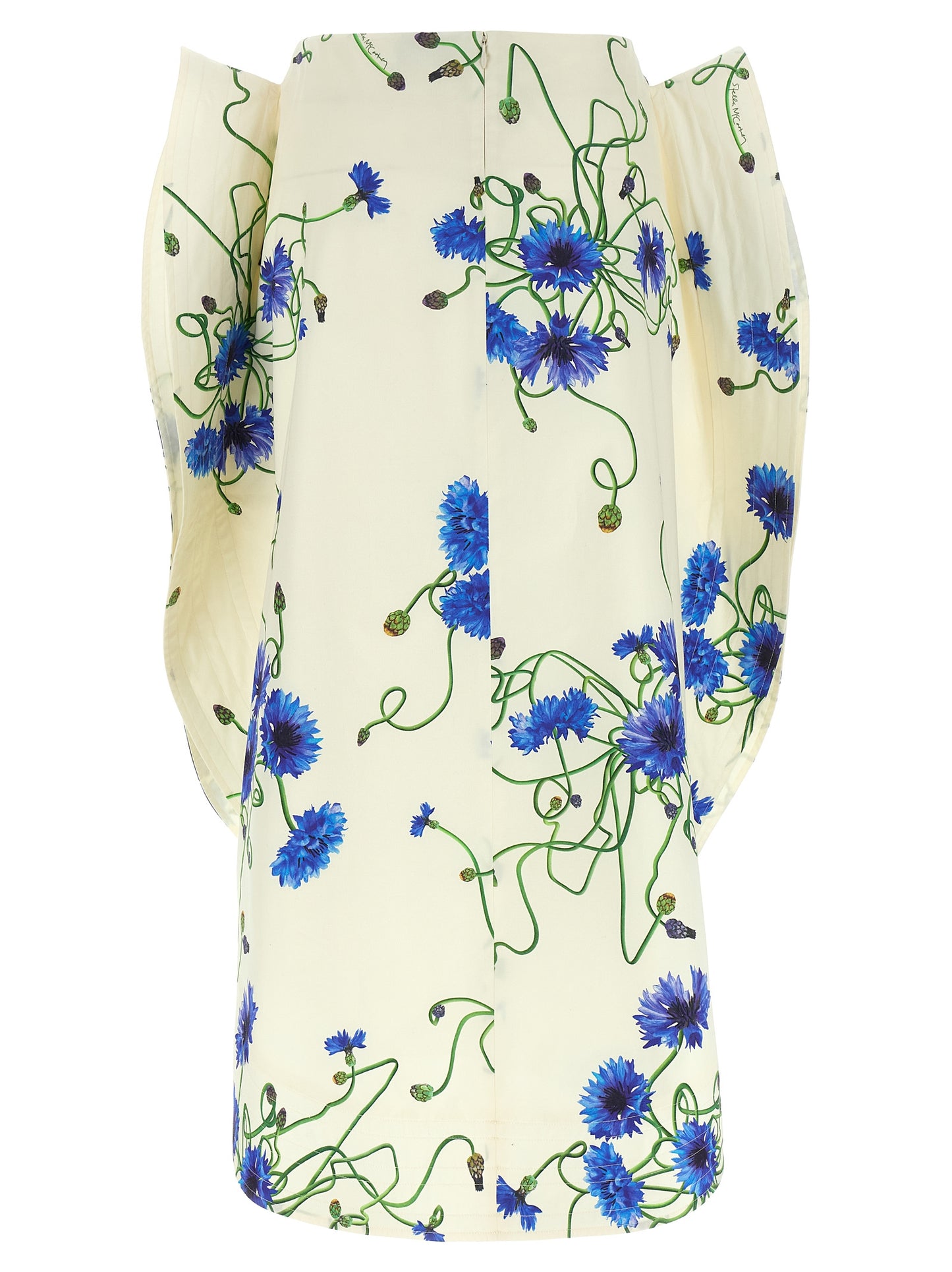 Blue Cotton Mini Skirt