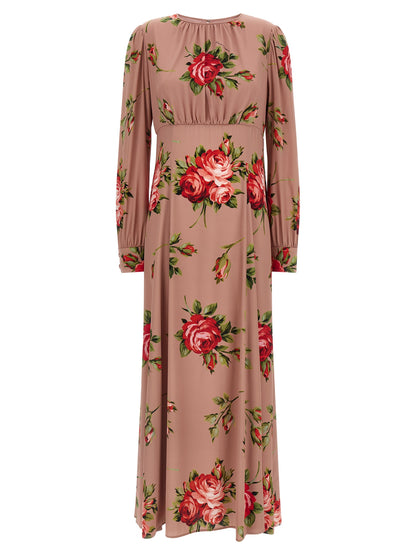 Multicolor Silk Long Dress