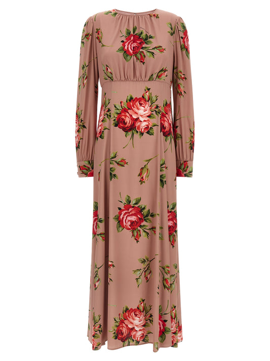 Multicolor Silk Long Dress