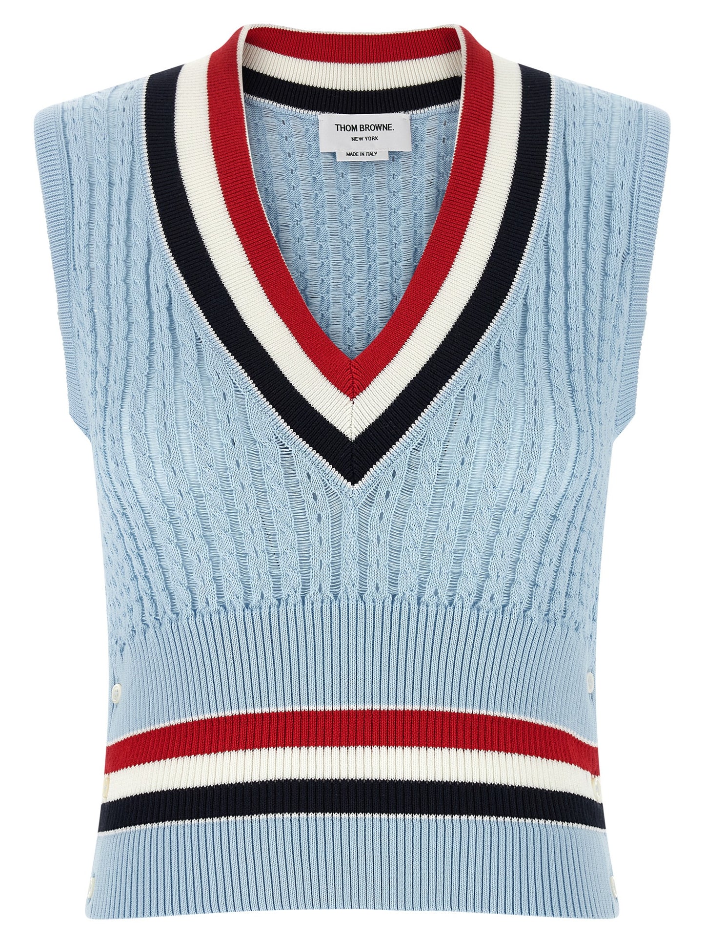 Blue Cotton Sleeveless Jacket