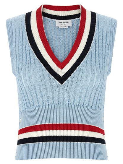 Blue Cotton Sleeveless Jacket