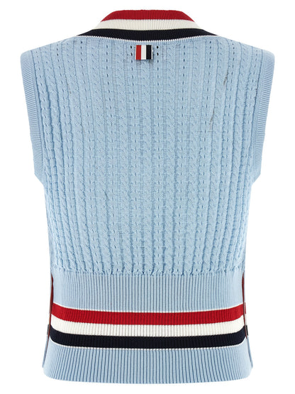 Blue Cotton Sleeveless Jacket