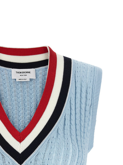 Blue Cotton Sleeveless Jacket