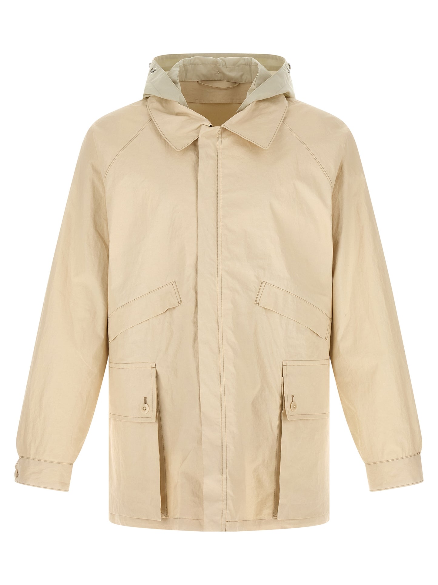 Beige Linen Shell Jacket