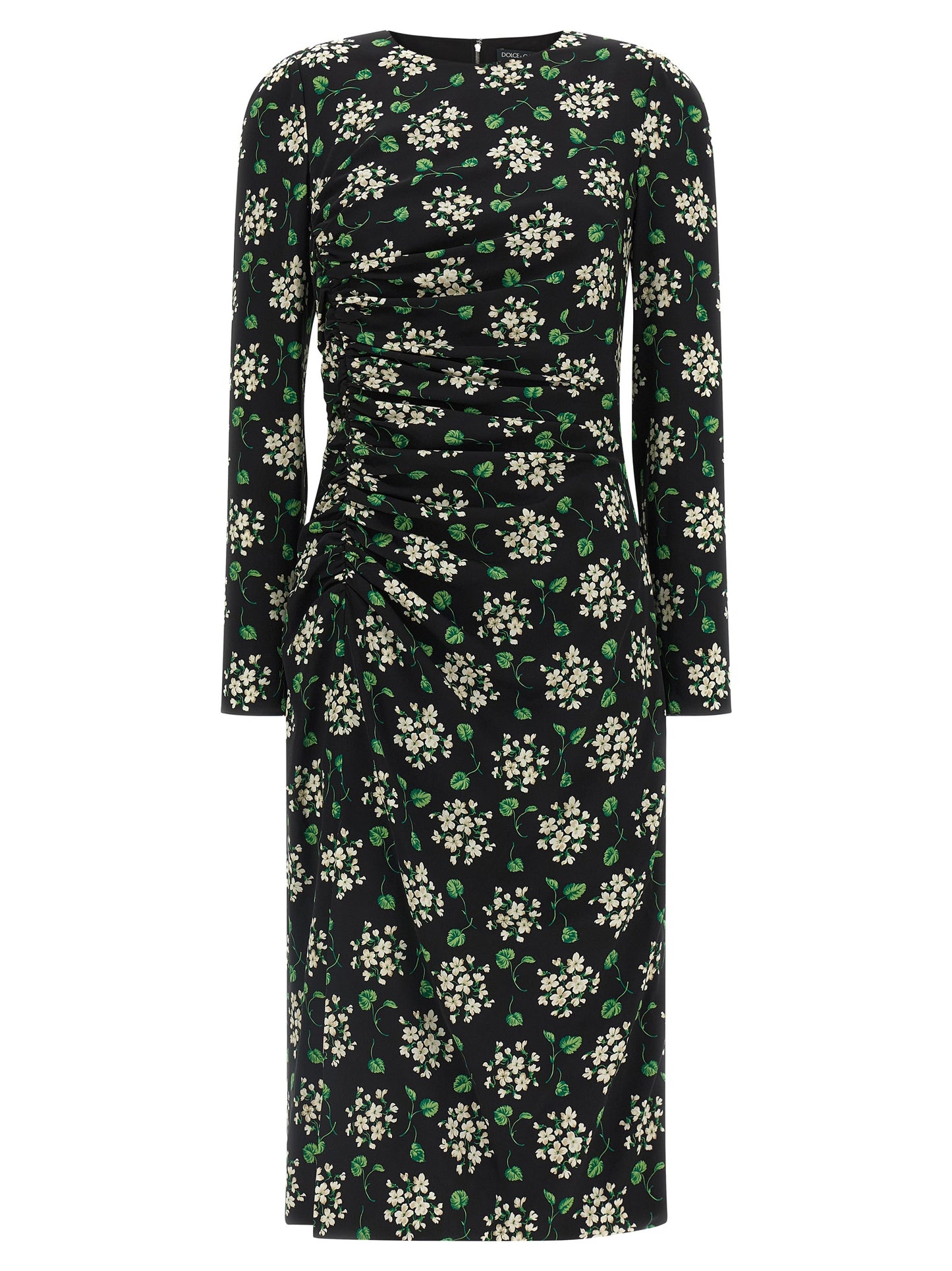 Black Synthetic Midi Dress