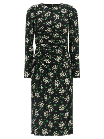 Black Synthetic Midi Dress